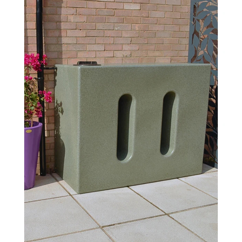 1000 Litre Water Butt V1 - Green Marble - Double Outlet