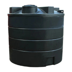 13,000 Litre Cylindrical Potable Water Tank - Black - WRAS Approved
