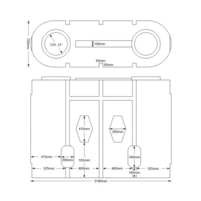 1900 Slimline Water Tank Black