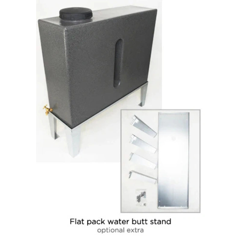 250 Litre Slimline Water Butt in Millstone - Double Outlet
