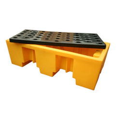 2 Drum Plastic Spill Pallet - PE Grid