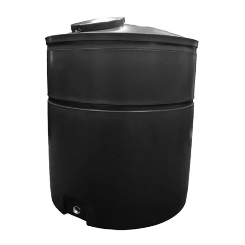 3300 Litre Cylindrical Potable Water Tank - Black - WRAS Approved