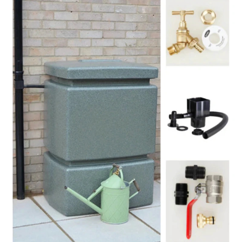 525 Litre Water Butt Kit - Green Marble