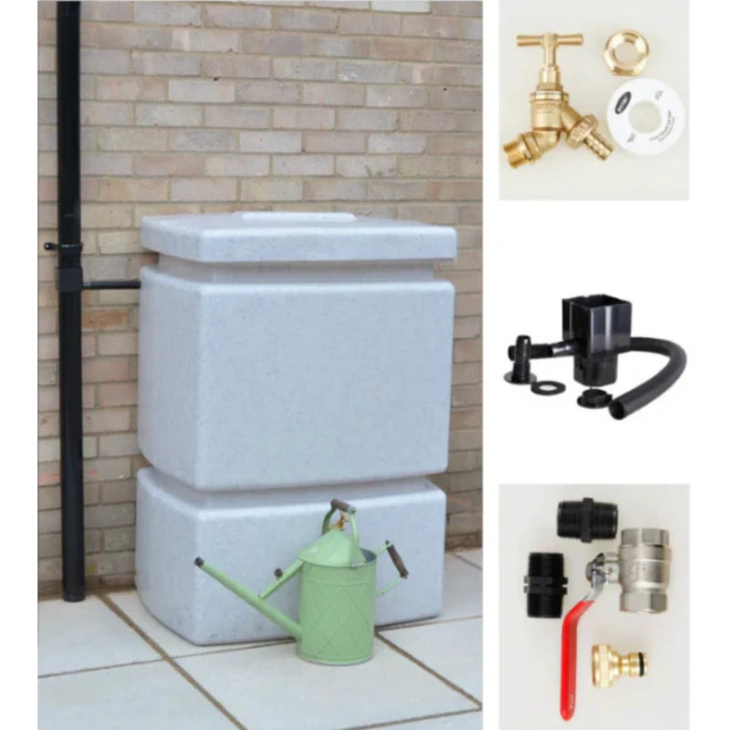 525 Litre Water Butt Kit - White Marble