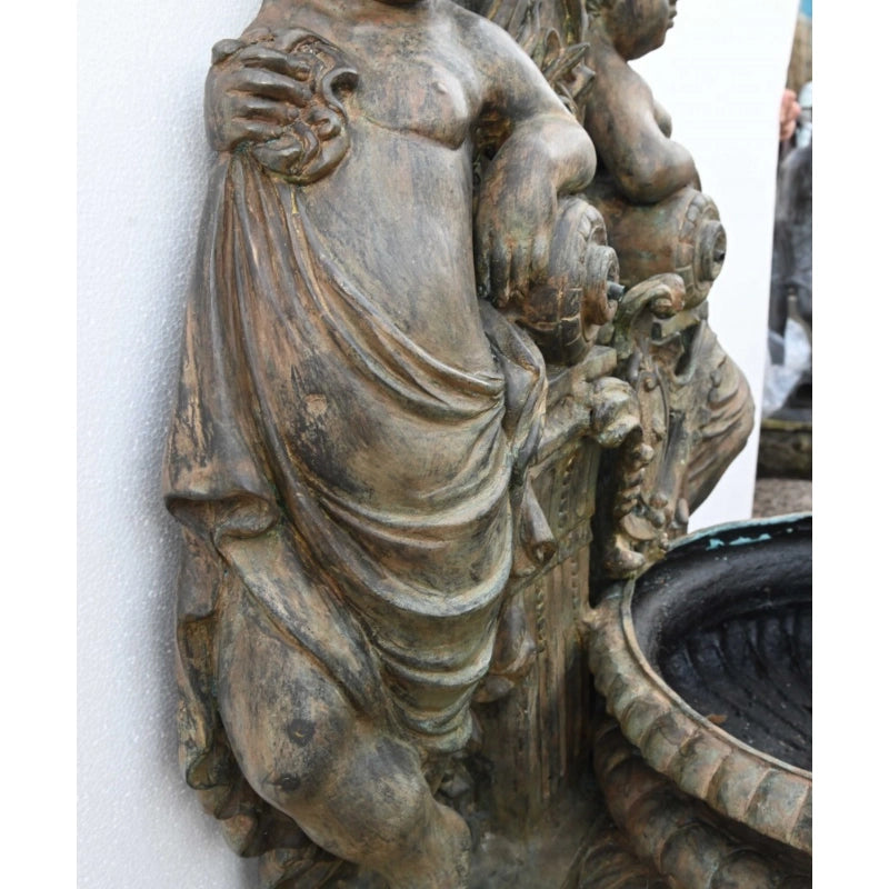 Canonbury Antiques Italian Bronze Wall Fountain Cherub Classical Garden Water Feature
