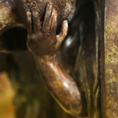 Canonbury Antiques Pair XL Bronze Fountains - Italian Maiden Statues Garden Plaques