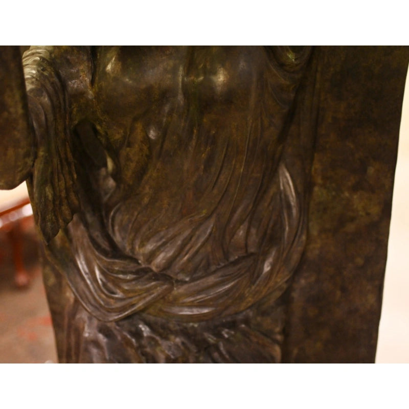 Canonbury Antiques Pair XL Bronze Fountains - Italian Maiden Statues Garden Plaques