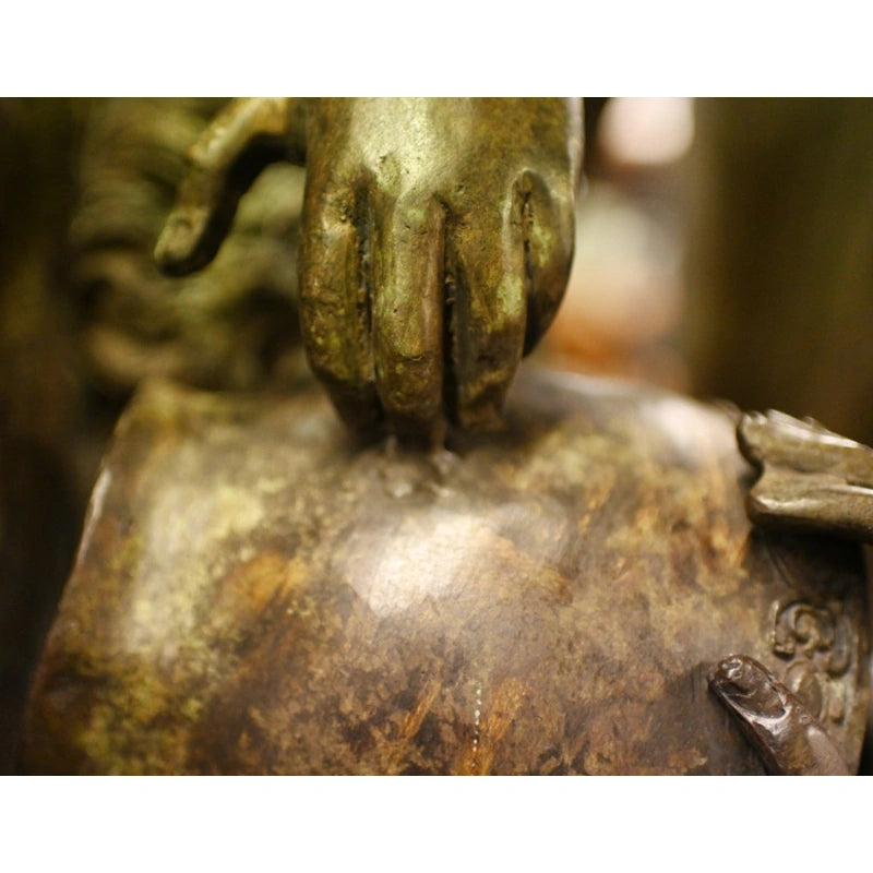 Canonbury Antiques Pair XL Bronze Fountains - Italian Maiden Statues Garden Plaques