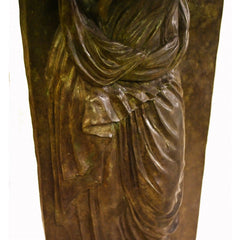 Canonbury Antiques Pair XL Bronze Fountains - Italian Maiden Statues Garden Plaques