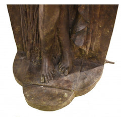 Canonbury Antiques Pair XL Bronze Fountains - Italian Maiden Statues Garden Plaques