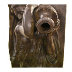 Canonbury Antiques Pair XL Bronze Fountains - Italian Maiden Statues Garden Plaques