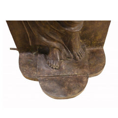 Canonbury Antiques Pair XL Bronze Fountains - Italian Maiden Statues Garden Plaques