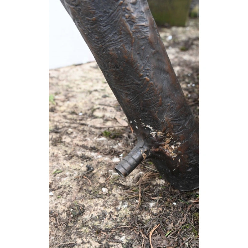 Canonbury Antiques Pair XL Japanese Bronze Cranes Garden Fountain Bird Statue Heron