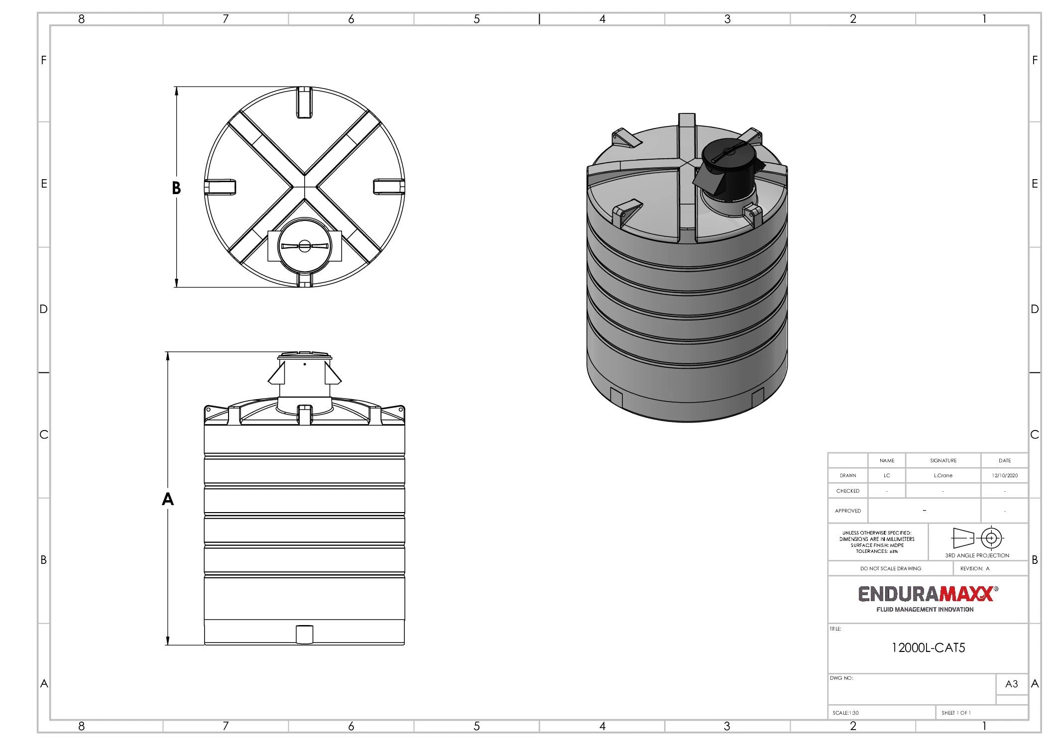 Enduramaxx 12,000 Litre Insulated CAT5 Type AB Air Gap Break Tank