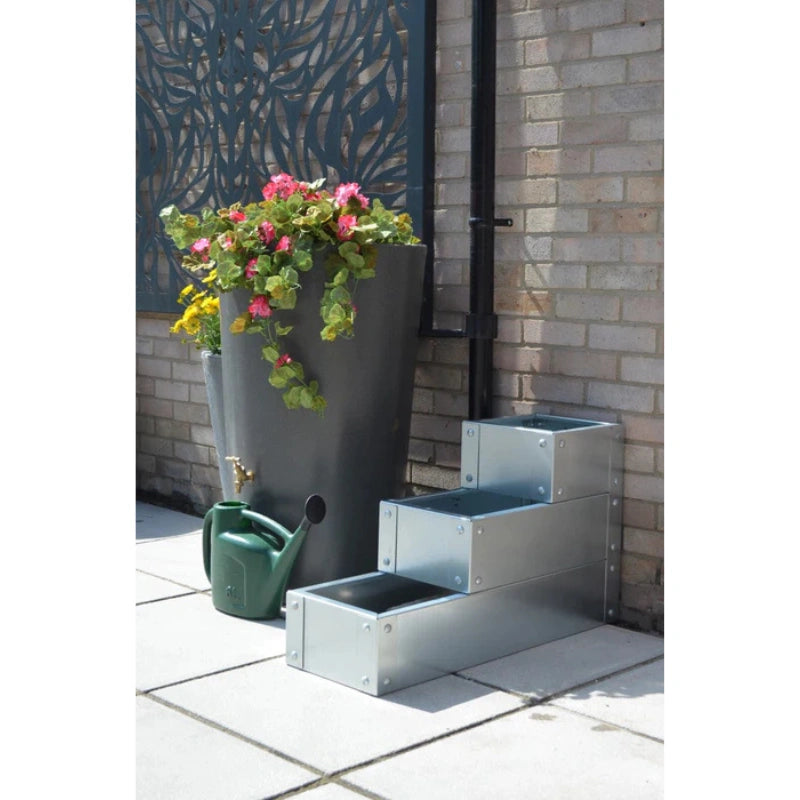 Long Three Tier Raised Bed / Galvanised Planter Set