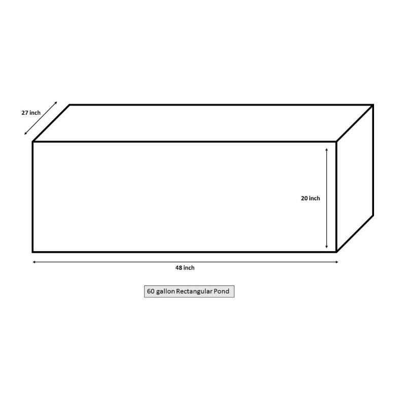 Norlog 60 gallon Rectangular Pond - inc Pump