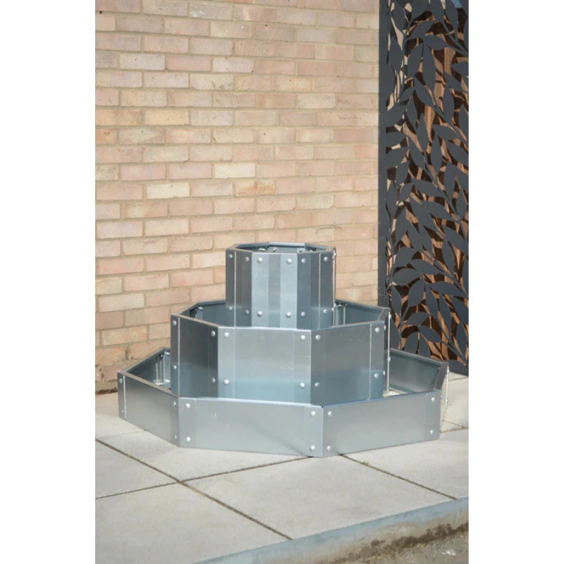 Octagonal Three Tier Raised Bed / Galvanised Planter Set