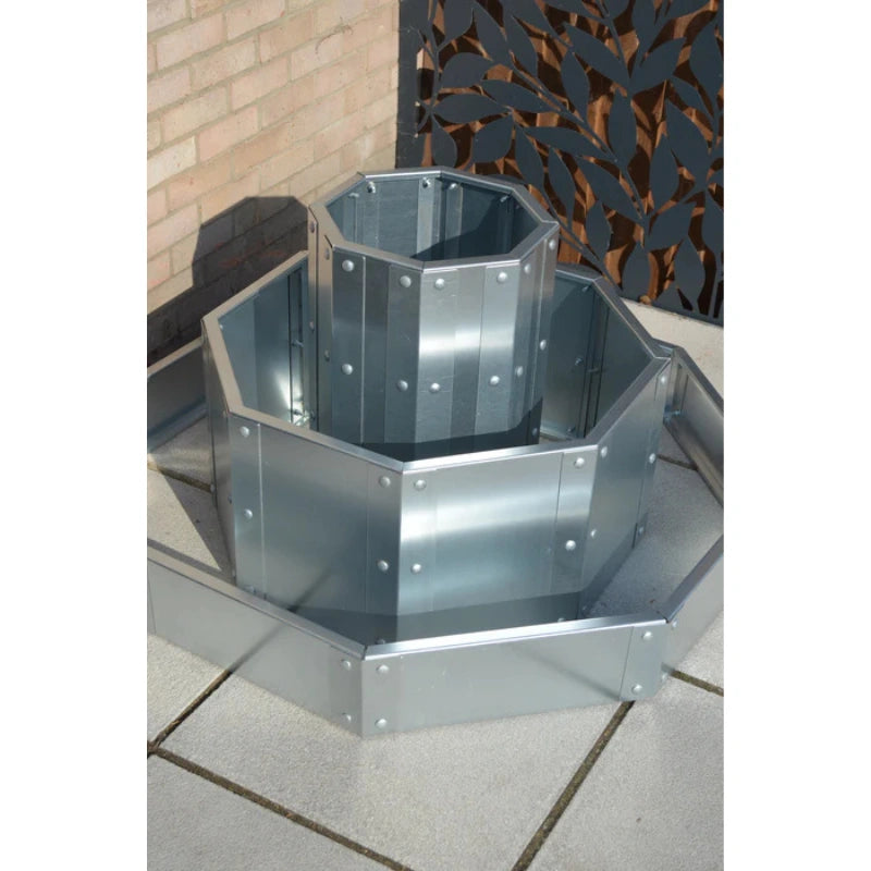 Octagonal Three Tier Raised Bed / Galvanised Planter Set