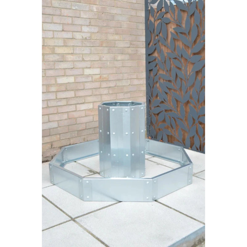 Octagonal Two Tier Raised Bed / Galvanised Planter Set (Lower / Inner)