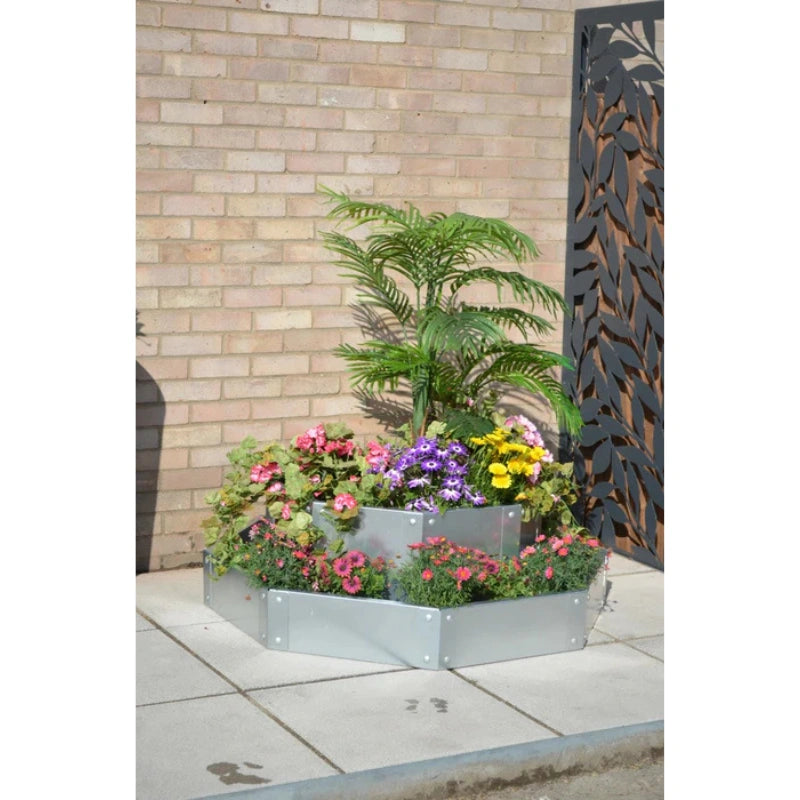 Octagonal Two Tier Raised Bed / Galvanised Planter Set (Lower & Middle)