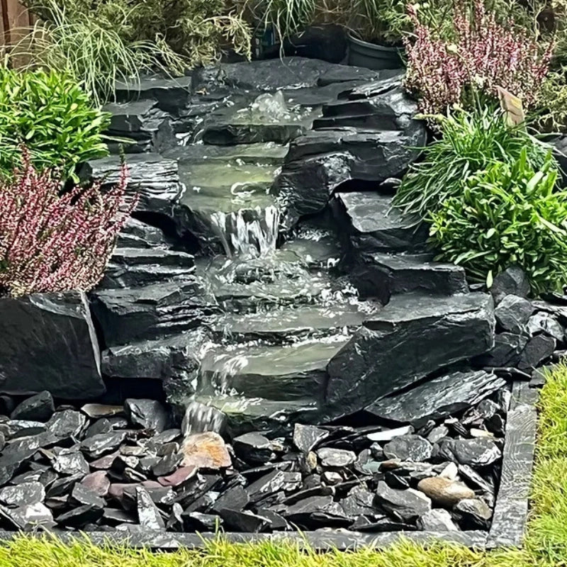 Staubbach Falls Combination Garden Waterfall in Welsh Slate