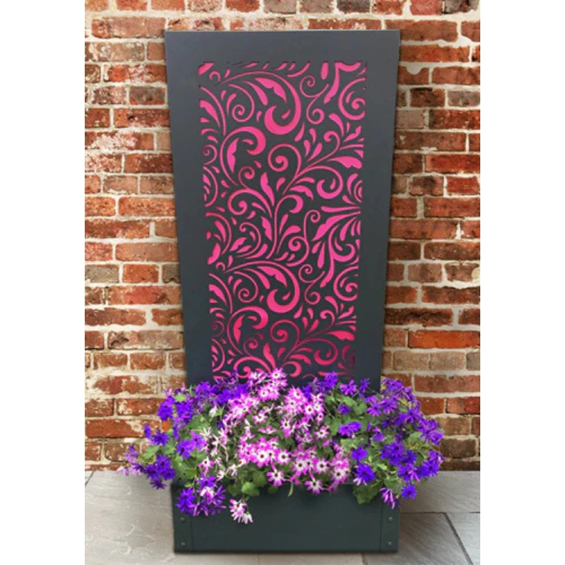 Swirly Wurly Garden Privacy Screen with Regular Planter - 800mm