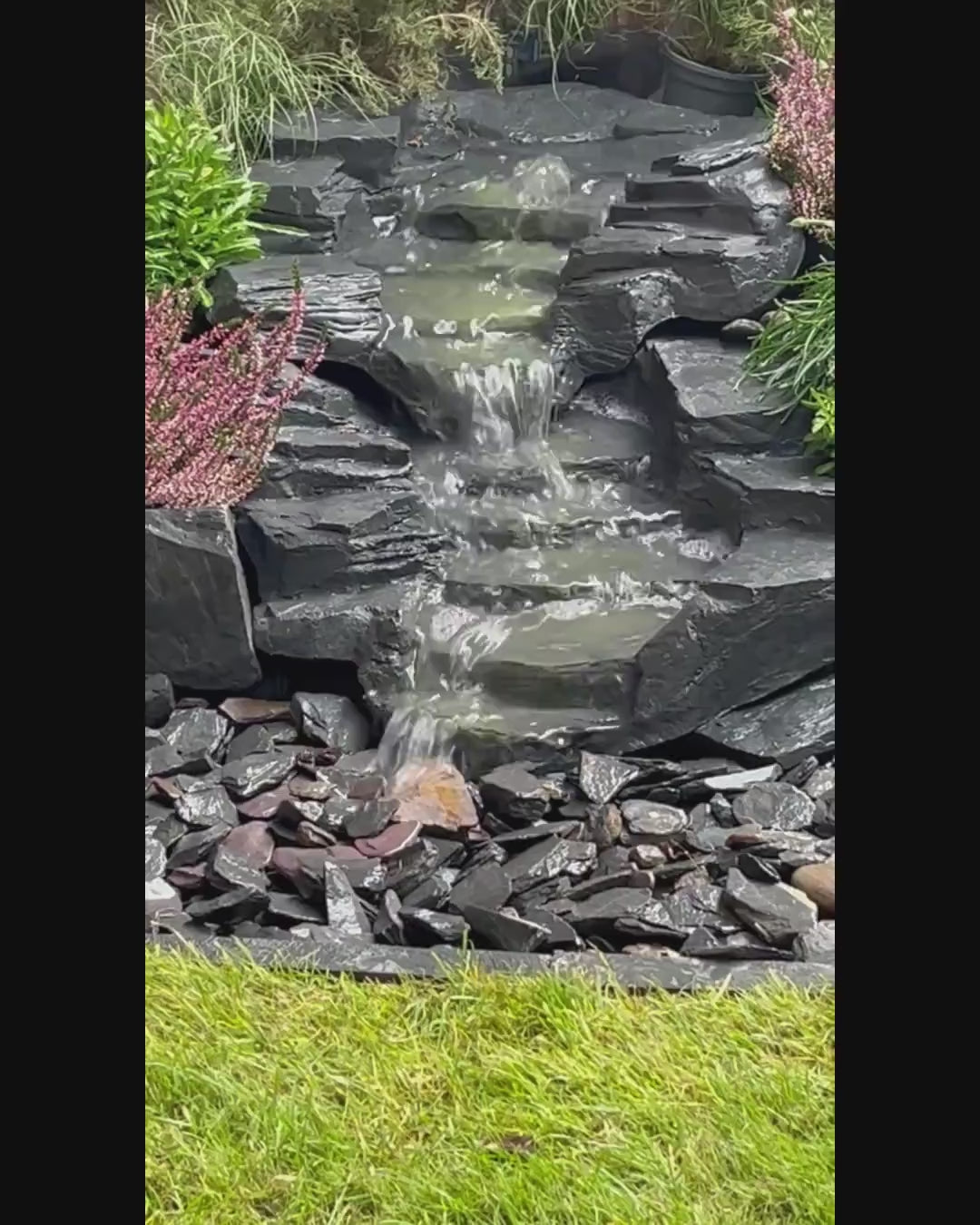Staubbach Falls Combination Garden Waterfall in Welsh Slate
