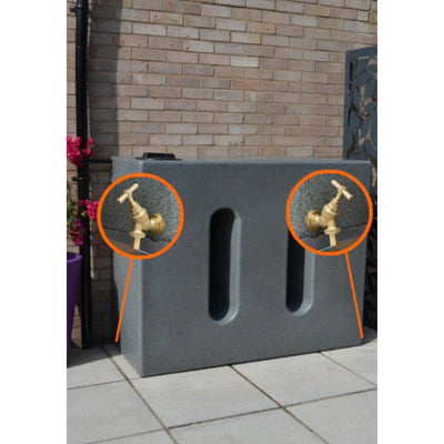 1000 Litre Water Butt V1 - Millstone - Double Outlet