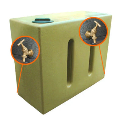 1000 Litre Water Butt V1 - Sandstone - Double Outlet