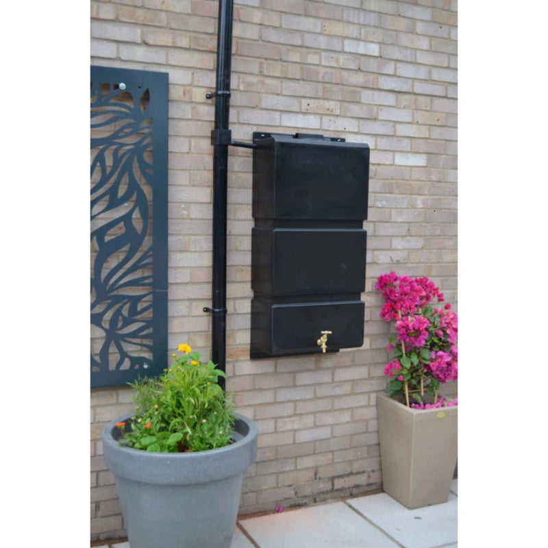 100 Litre Wall Mounted Water Butts - Black