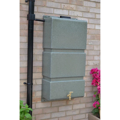 100 Litre Wall Mounted Water Butts - Green Marble