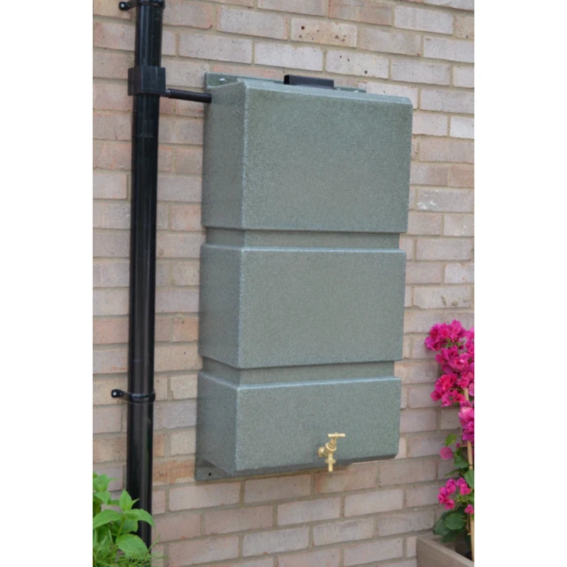 100 Litre Wall Mounted Water Butts - Green Marble