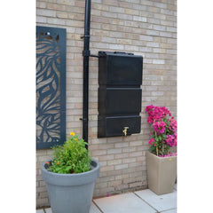 100 Litre Wall Mounted Water Butt with Tap & Diverter - Black