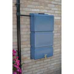 100 Litre Wall Mounted Water Butt with Tap & Diverter - Blue Stone