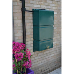 100 Litre Wall Mounted Water Butt with Tap & Diverter - Green
