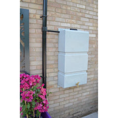 100 Litre Wall Mounted Water Butt with Tap & Diverter - White Marble