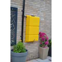 100 Litre Wall Mounted Water Butt with Tap & Diverter - Yellow