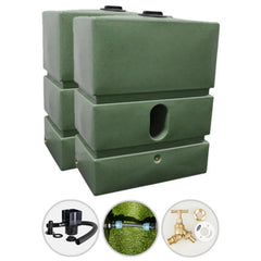 1200 Litre Water Butt Twin Pack Linked - Green Marble
