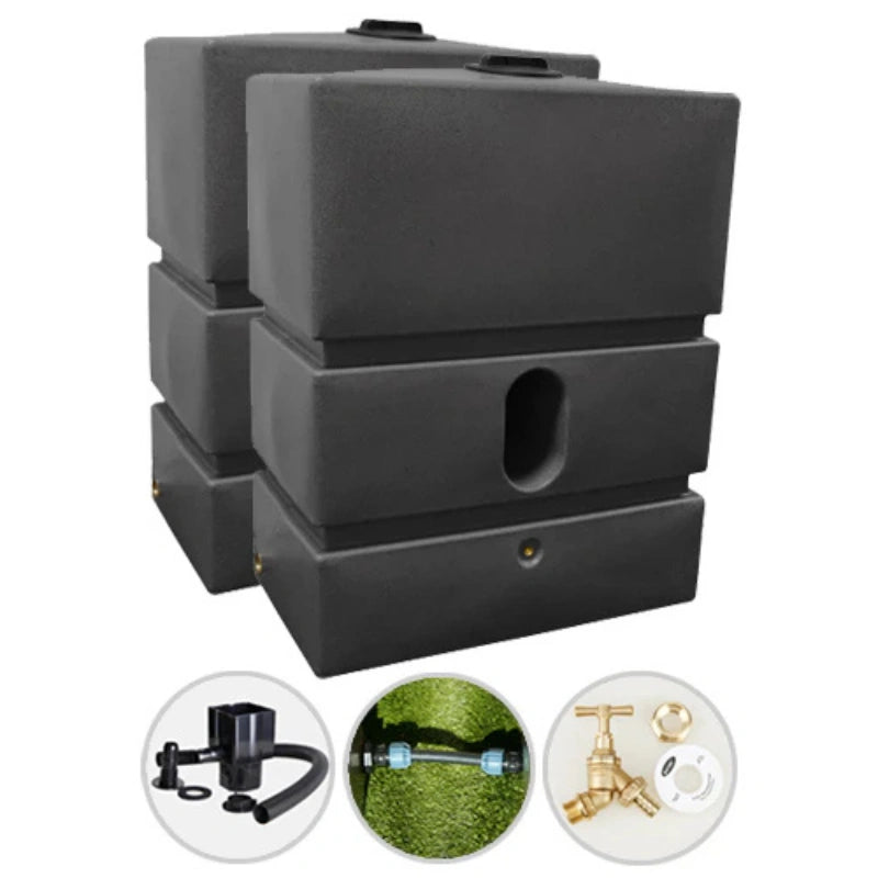1200 Litre Water Butt Twin Pack Linked - Millstone
