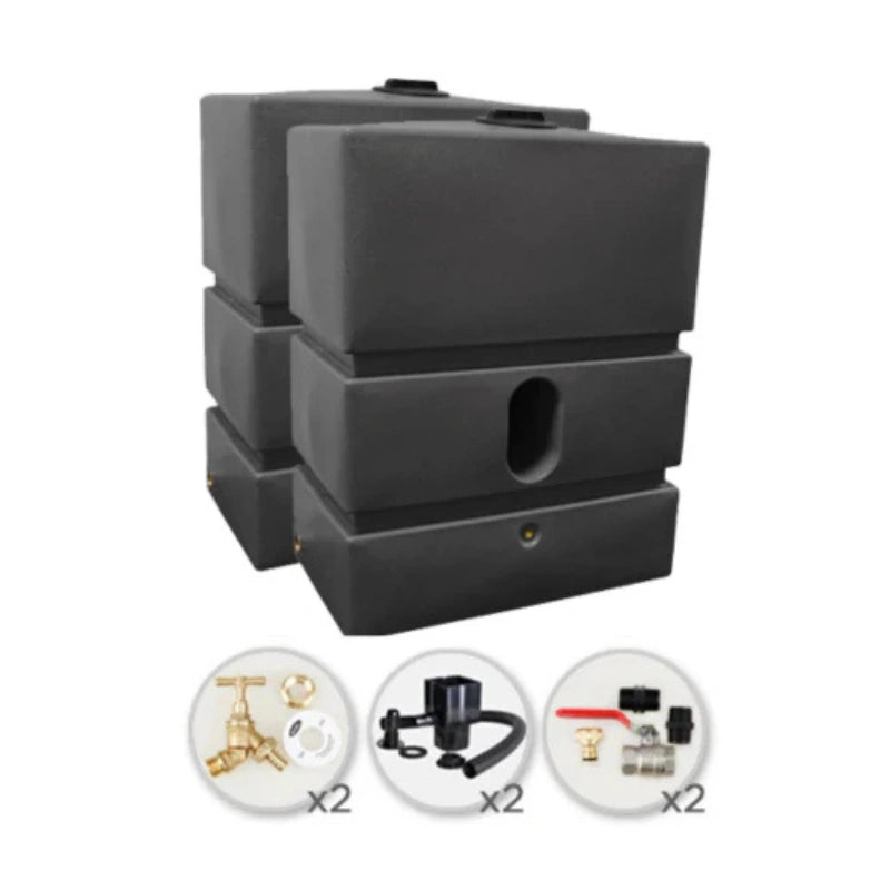 1200 Litre Water Butt Twin Pack Solo - Millstone