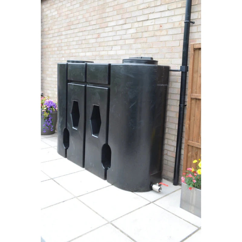 1900 Litre Slimline Water Butt - Black