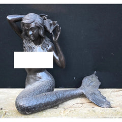 Bronze Mermaid Fountain Garden Statue Siren