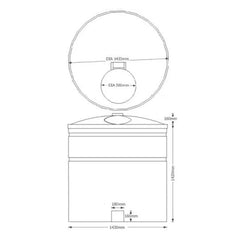 2000 Litre Water Tank - Black - Non-Potable