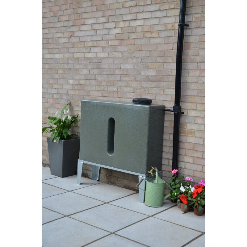 250 Litre Slimline Water Butt In Green Marble
