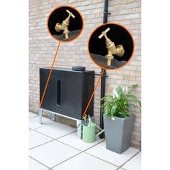 250 Litre Slimline Water Butt in Black - Double Outlet