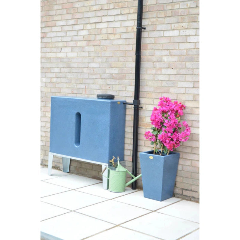 250 Litre Slimline Water Butt in Blue Marble