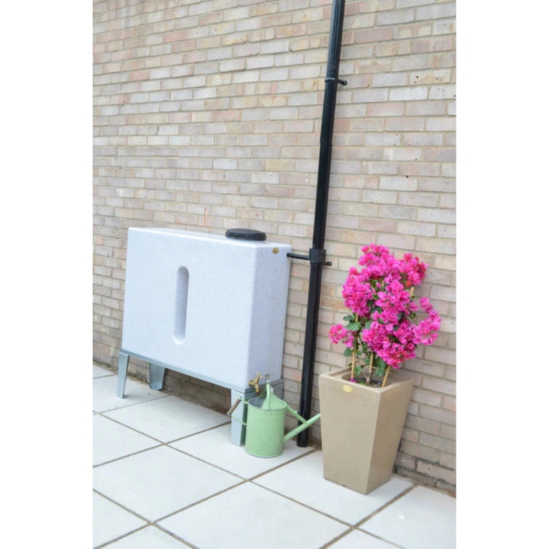 250 Litre Slimline Water Butt in White Marble