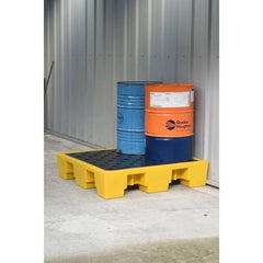 2 and 4 Drum Plastic Spill Pallets - with PE Grid