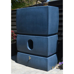 2 x 1500 Litre Water Butt Twin Pack Linked - Blue Marble