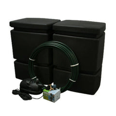 2 x 525 Litre EasyConnect Rainwater Harvesting System - Black